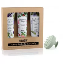 Anwen Zestaw odżywek do włosów o wysokiej porowatości + Mohani Szczotka do mycia włosów i masażu głowy 3 x 100 ml - Zestawy kosmetyków damskich - miniaturka - grafika 1