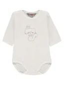 Body dla niemowląt - Niemowlęce body na długi rękaw z nadrukiem kotka białe Kanz r.68 - miniaturka - grafika 1