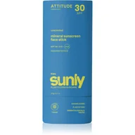 Kremy dla dzieci - Attitude Sunly Kids Face stick krem mineralny do opalania w sztyfcie dla dzieci SPF 30 20 g - miniaturka - grafika 1