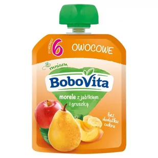 Nutricia Polska BOBOVITA MUS Morele z jabłkiem i gruszką po 6 m-cu 80 g 3089721 - Desery dla dzieci - miniaturka - grafika 1