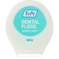Nici dentystyczne - TePe Dental FLOSS 40m - woskowana, pęczniejąca nitka do zębów o smaku miętowym - miniaturka - grafika 1