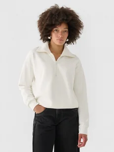 Damska bluza nierozpinana bez kaptura Outhorn OTHWAW24TSWSF1880 - złamana biel - Bluzy damskie - miniaturka - grafika 1