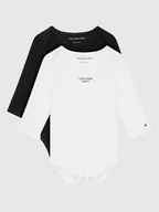 Body dla niemowląt - Calvin Klein Jeans Komplet 2 par body dziecięcych Stack Logo IN0IN00013 Kolorowy - miniaturka - grafika 1