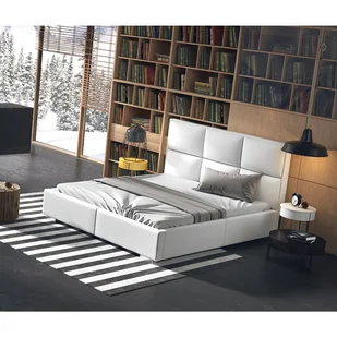 New Design Łóżko QUADDRO PLUS tapicerowane Rozmiar 140x200 Pojemnik Z pojemnikiem Tkanina Grupa IV - Łóżka - miniaturka - grafika 1