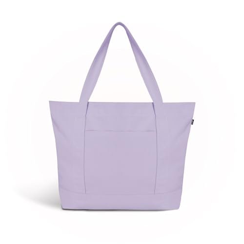 Ecoright duża torba płócienna dla kobiet, z zamkiem błyskawicznym i kieszenią wewnętrzną, 100% bawełna ekologiczna, Reisenthel Shopper, Lilac-pack of 30, jeden rozmiar, Użytkowy