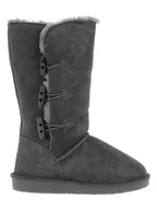 Kozaki damskie - NICEBAY Skórzane kozaki zimowe "Meander" w kolorze ciemnoszarym - miniaturka - grafika 1