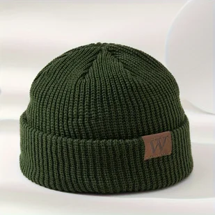 TEMU MAKEFGE Elastyczna Czapka Beanie dla Nastolatków - Lekki 100% Akrylowy Zimowy Kapelusz z Naszywką Logo, Czarna Czapka na Cały Rok do Prania w - Czapki dla dzieci - miniaturka - grafika 1