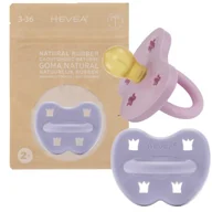 Smoczki uspokajające - HeveaDuo dwa smoczki okrągłe Violet & Orchid 3-36m - miniaturka - grafika 1