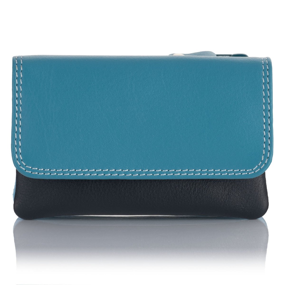 Kolorowy portfel damski na bilon i klucze Visconti RB-99 - niebieski