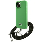 Etui i futerały do telefonów - Etui LACOSTE Iconic Petit Pique Crossbody Cord MagSafe do Apple iPhone 15 Zielony - miniaturka - grafika 1