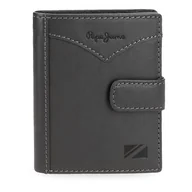 Portfele - Pepe Jeans Pionowy portfel z zapięciem na kliknięcie szary 8,5x10,5x1 cm Skóra by Joumma Bags, Szary, Talla única, Pionowy portfel na zatrzask - miniaturka - grafika 1