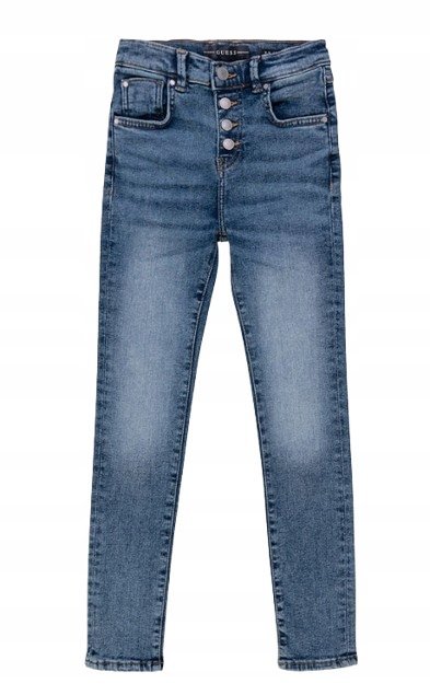 GUESS JEANSY DZIEWCZĘCE RURKI NIEBIESKIE Z GUZIKAMI 158-166cm 1GMA