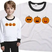 Piżamy dla dziewczynek - Piżama dziecięca Śmieszne Dynie Emotikony Emotki Na Dzień Dyni 110/116 - VoloDonum - miniaturka - grafika 1