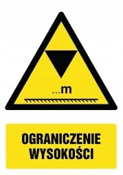 Naklejka Ograniczenie wysokości 30x42cm - Akcesoria BHP - miniaturka - grafika 1