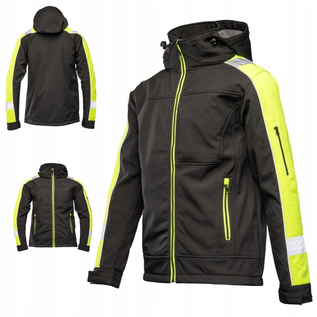 Kurtka robocza MĘSKA SOFTSHELL wodoodporna WYGODNA odblaskowa BHP r.3XL