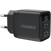 Ładowarki do telefonów - Ładowarka sieciowa GAN USB-C-USB-C Choetech PD6051 (czarna) - miniaturka - grafika 1