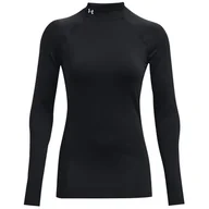 Koszulki sportowe damskie - Koszulka damska Under Armour Authentics Mockneck Rozmiar: L / Kolor: czarny - miniaturka - grafika 1