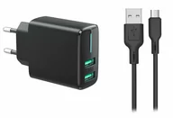 Ładowarki do telefonów - Ładowarka Sieciowa 2xUSB 3,4A + kabel USB typ C 1m - miniaturka - grafika 1