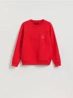 Bluzy męskie - Reserved - Bluza regular z bawełną - czerwony - miniaturka - grafika 1