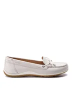 Mokasyny damskie - Geox Mokasyny D Vega Moc B D92DNB 043BC C1002 Biały - miniaturka - grafika 1