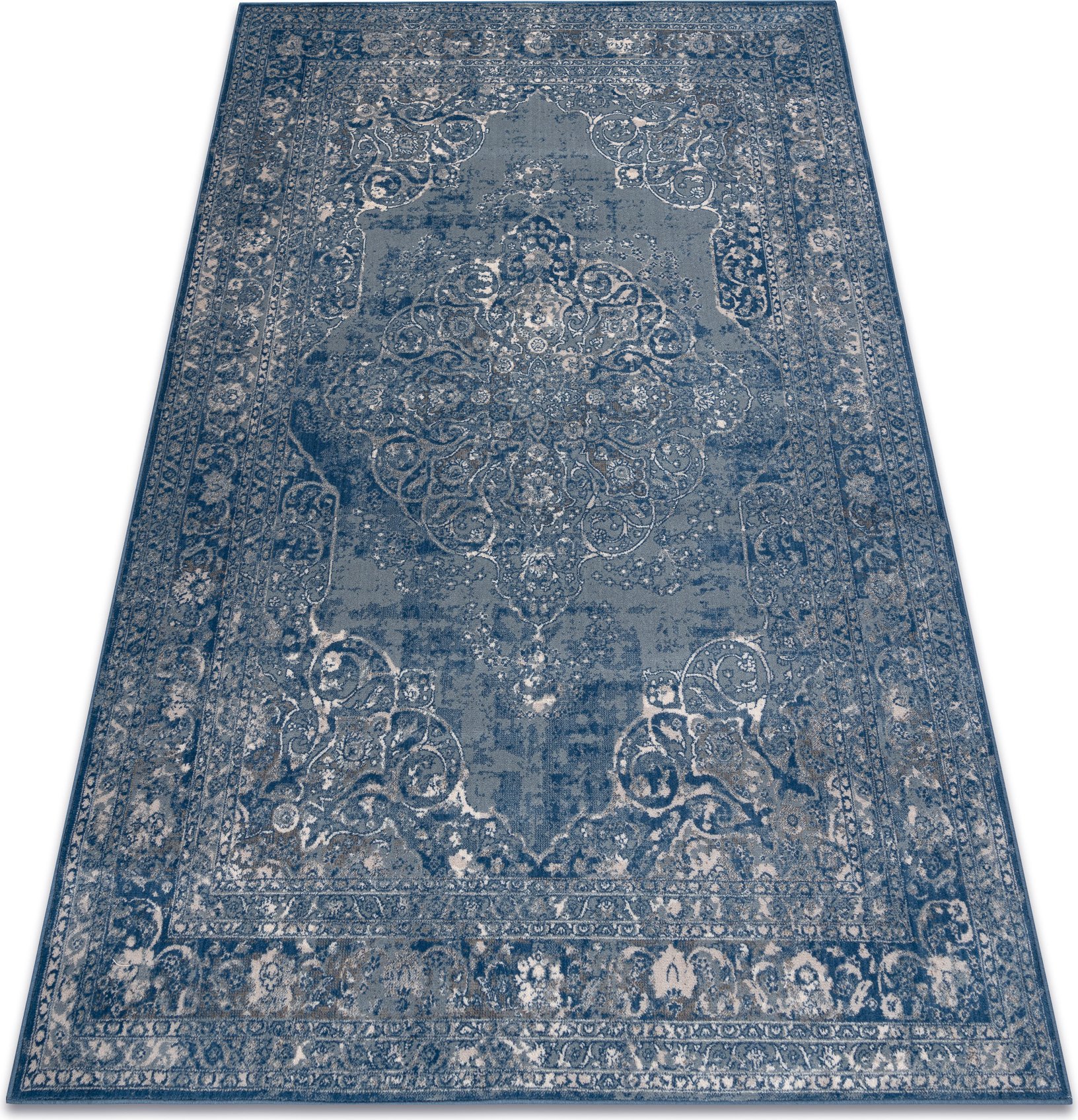 Dywan NAIN Ornament, ramka, vintage 7599/51611 / beż niebieski 240x340 cm