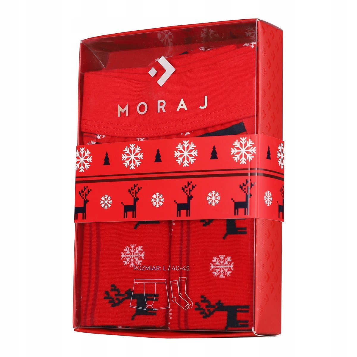 Bokserki i Skarpety Męskie KOMPLET ŚWIĄTECZNY PREZENT MORAJ XL