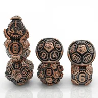 Gry planszowe - Kostki RPG Maszyneria Zestaw 7 Metalowych Kości - miniaturka - grafika 1