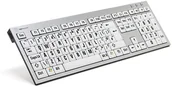 Klawiatury - Logickeyboard XLPrint klawiatura Biuro USB QWERTY British English Aluminium - miniaturka - grafika 1