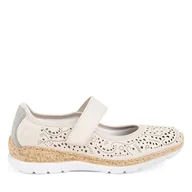 Baleriny - Baleriny Rieker N4299-60 Beżowy - miniaturka - grafika 1