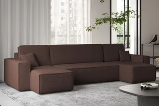 Sofa w kształcie U Best narożnik tkanina Abriamo brązowy - Narożniki - miniaturka - grafika 1