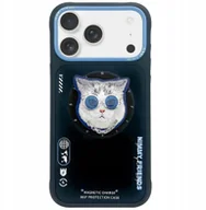 Etui i futerały do telefonów - Etui Nimmy Glasses Cool Cat MagSafe do iPhone 17 Pro Max czarno niebieski - miniaturka - grafika 1