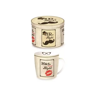 Nuova Cer R2S Porcelanowy kubek w blaszanym pudełku 350 ml R2S Happy Life 217 LIP - Kubki - miniaturka - grafika 1