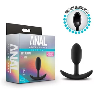 Wibratory analne - ANAL ADVENTURES SILICONE VIBRA SLIM PLUG SMALL BLACK - grafika 1