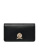 Portfele - Tommy Hilfiger Duży Portfel Damski Luxe Leather Med Flap AW0AW16576 Czarny - miniaturka - grafika 1