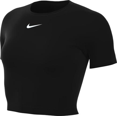 Nike Women's Top W Nsw Tee Essntl Slim Crp Lbr, Czarny/Biały, FB2873-010, XL