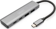 Huby USB - HUB USB Digitus DIGITUS USB-C-Hub 4-Port 2.1->2xA3.12xC2.1 int.Kabel silber - miniaturka - grafika 1