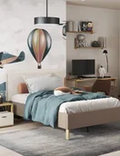 Szafy i szafki dla dzieci - Łóżko beżowe Lenny 120x200 cm - miniaturka - grafika 1