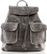 Torebki damskie - Belveder Plecak vintage skórzany damski szary BV20 - miniaturka - grafika 1
