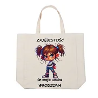 Torebki damskie - Torba na ramię jasny beż szeroka 48x38 MI 053 - miniaturka - grafika 1