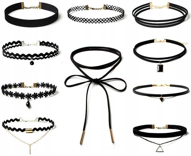 Zestaw 10 naszyjnik rzemyk celebrytka choker boho