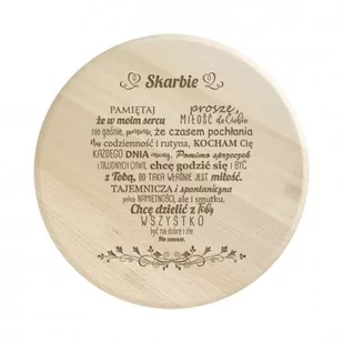 Skarbie - drewniana deska obrotowa z grawerem - Tace i patery - miniaturka - grafika 1
