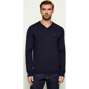 Lacoste Wełniany sweter Regular Fit - Swetry męskie - miniaturka - grafika 1