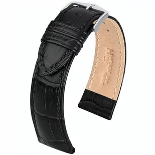 Czarny pasek skórzany 18 mm HIRSCH Duke 01028050-2-18 (L) RATY | GRATIS WYSYŁKA | GRATIS ZWROT DO  1 ROKU | 100% ORYGINAŁ!! - Akcesoria do zegarków - miniaturka - grafika 1
