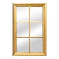 Lustra - Alexandra House Living Złote drewniane lustro ścienne okno 5 x 101 x 65 cm - miniaturka - grafika 1