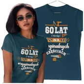 Gadżety dla niej i dla niego - KOSZULKA DLA KOBIETY NA 60 URODZINY 60 LAT I WCIĄŻ NA ORYGINALNYCH CZĘŚCIACH - miniaturka - grafika 1