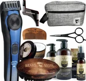 Kosmetyki i akcesoria do pielęgnacji brody - Beard Bross 12 Elementowy Zestaw do brody BEARD BROSS Trymer - miniaturka - grafika 1