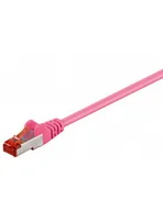 Kable miedziane - Goobay Wentronic 95455 kabel sieciowy Cat6 S/FTP (2 X wtyk RJ45, PIMF podwójnie ekranowany) Magenta - miniaturka - grafika 1