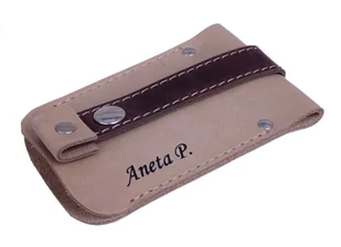 Skórzane etui na klucze kolor Beżowy - Etui na klucze - miniaturka - grafika 1