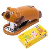 Zszywacze biurowe - Zszywacz do 15 kartek zszywki 10 miś brązowy DELI - miniaturka - grafika 1