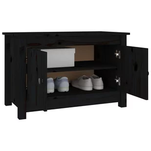 Lumarko Szafka na buty, czarna, 70x38x45,5 cm, lite drewno sosnowe - Szafki na buty - miniaturka - grafika 5